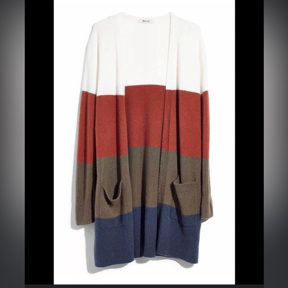 Madewell Sweaters - Madewell Kent Colorblock Long Cardigan Womens Size Medium